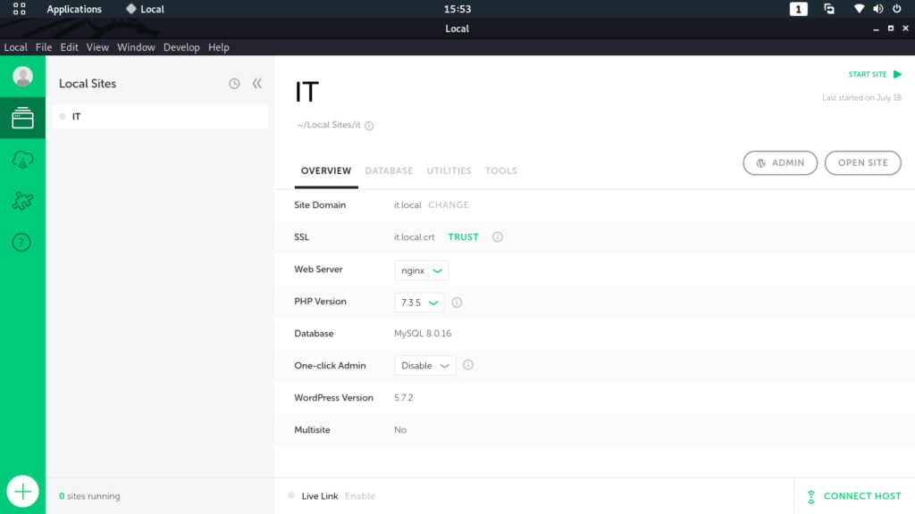 WordPress sous Windows avec Local By Flywheel