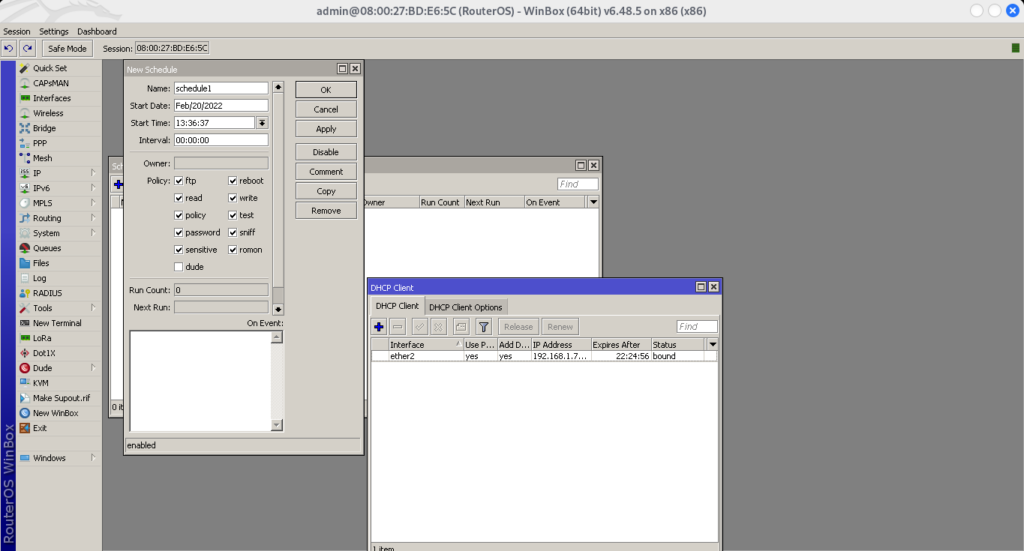 Sauvegarde automatique vers votre adresse mail: Mikrotik