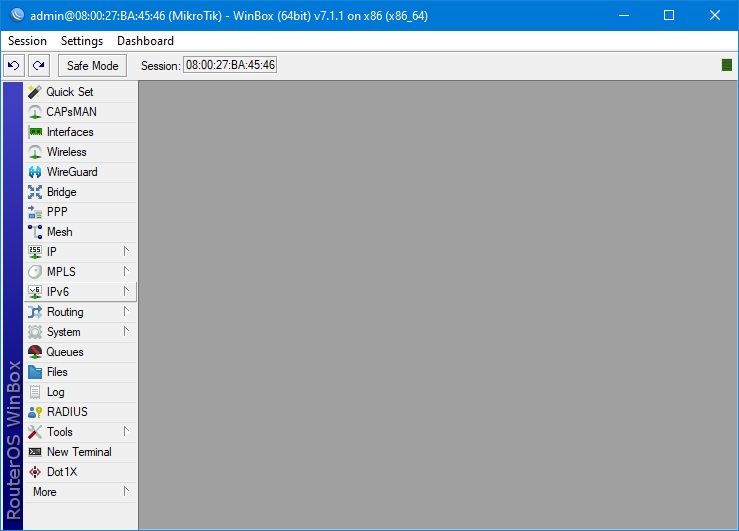 Essayer Mikrotik sous virtualbox