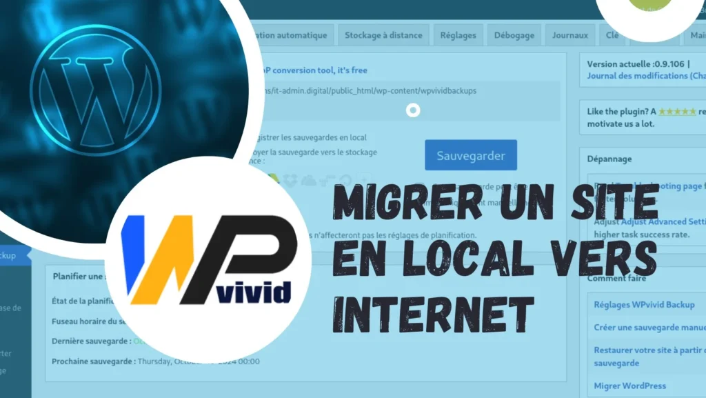 Migration web en local vers internet (WPvivid)