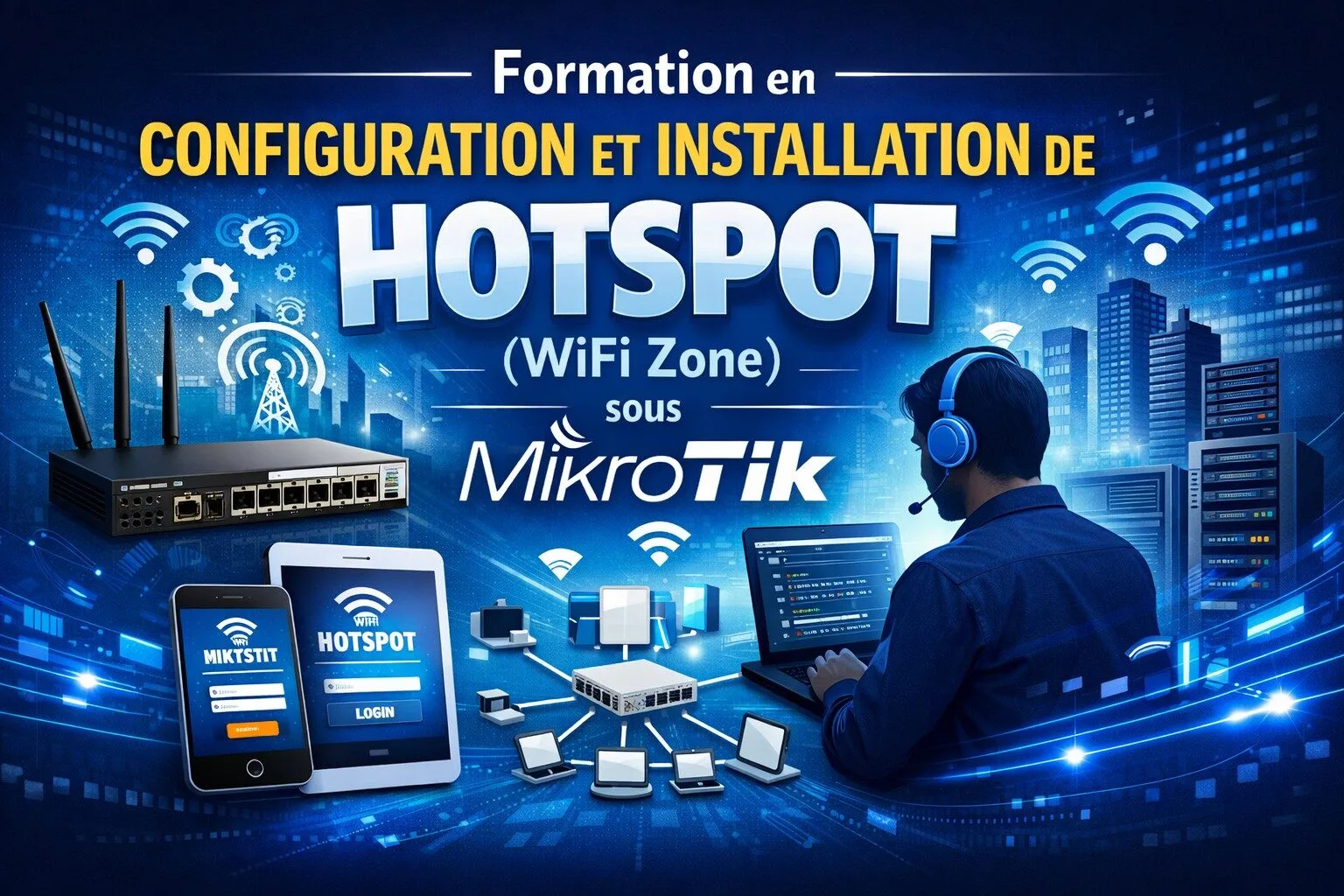 Formation en configuration et installation de HOTSPOT (WiFi Zone) sous MIKROTIK