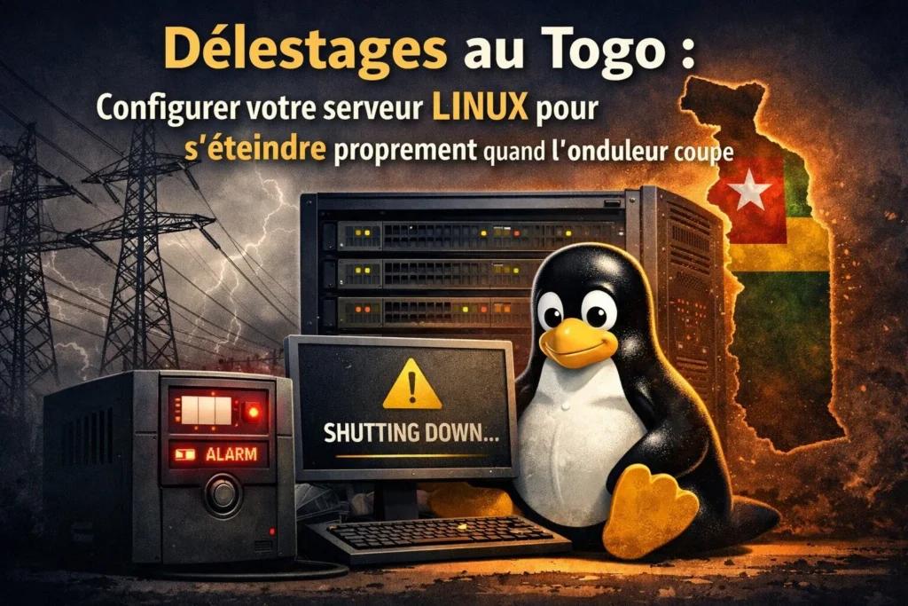 Délestages au Togo : configurer votre serveur LINUX pour s&rsquo;éteindre proprement quand l&rsquo;onduleur coupe
